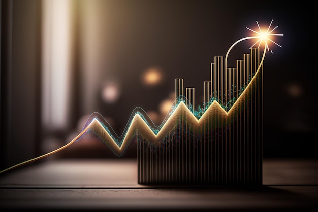 un gráfico con una tendencia ascendente que simboliza el crecimiento y el éxito financiero