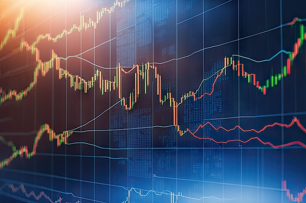 gráfico de valores de divisas y de cambio para la visualización de finanzas y economía