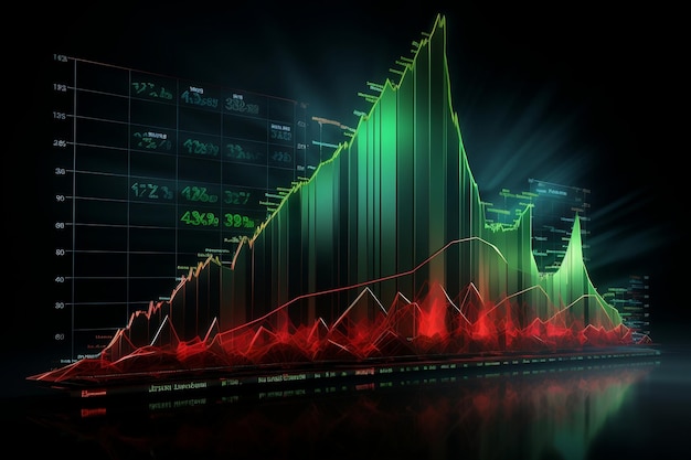 Gráfico de velas y datos del mercado financiero mundial