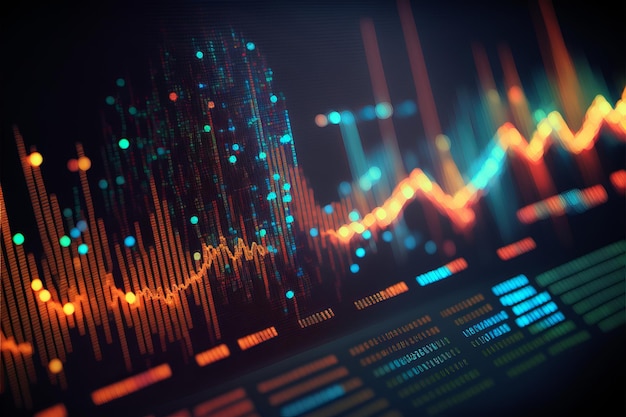 Gráfico de velas de inversión bursátil comercial Concepto de finanzas y economía Generativo ai