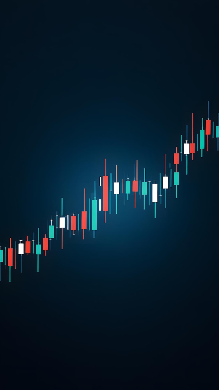 El gráfico de velas simboliza la dinámica del mercado de valores para decisiones astutas