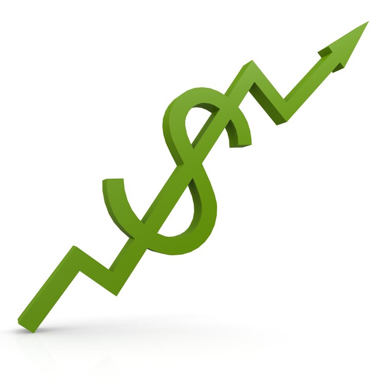 Gráfico verde com inscrição de dólar