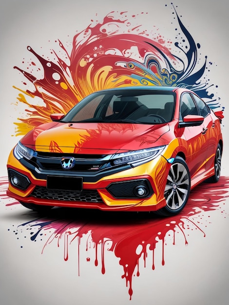 Foto gráfico vetorial honda civic gotejamento