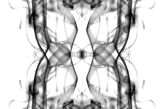 Gráficos abstractos símbolo de reflexión fractal en blanco y negro, fondo de meditación de efecto de diseño