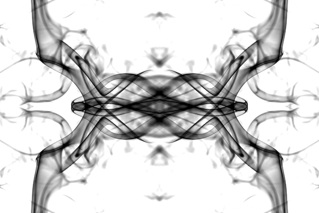 Gráficos abstractos símbolo de reflexión fractal en blanco y negro, fondo de meditación de efecto de diseño