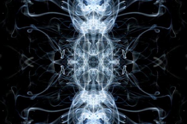 Foto gráficos abstratos símbolo de reflexão fractal azul preto, efeito de design fundo de meditação