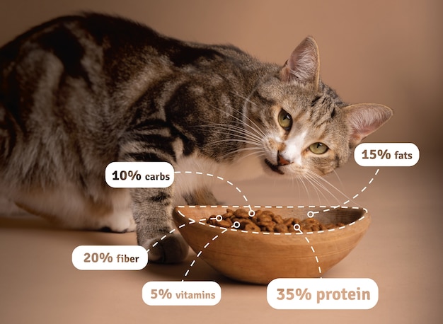 Foto gráficos de alimentos para gatos