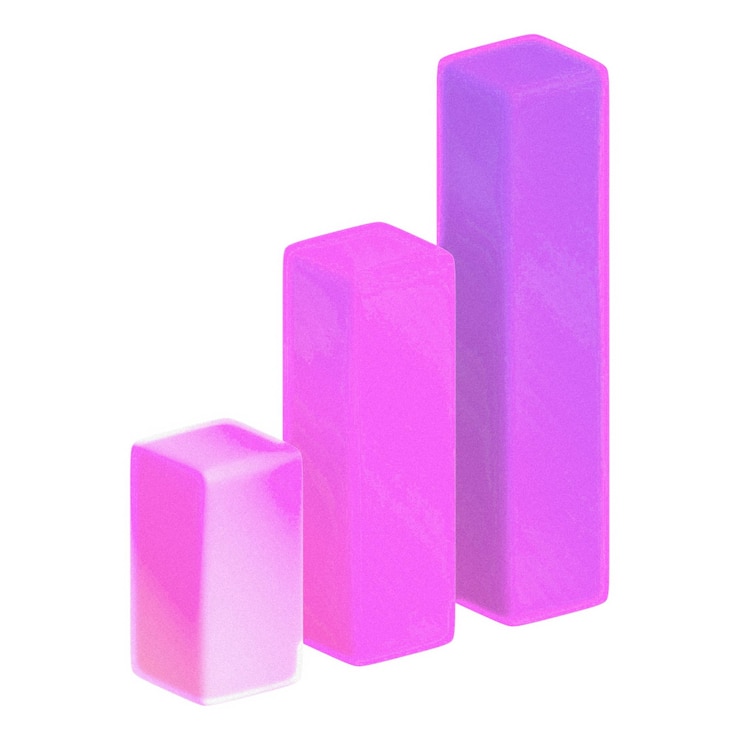 Foto gráficos de barras 3d con fondo transparente en png