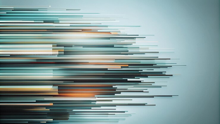 Foto gráficos de comunicación de matriz flujo digital abstracto con geometría brillante
