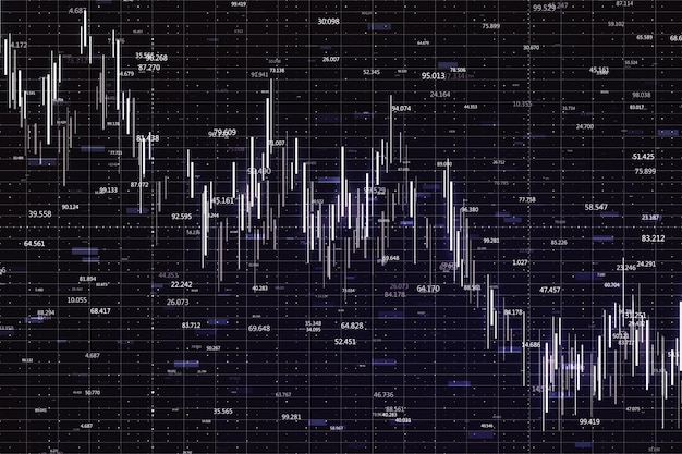 Foto gráficos de cotizaciones de crisis económica en pantalla