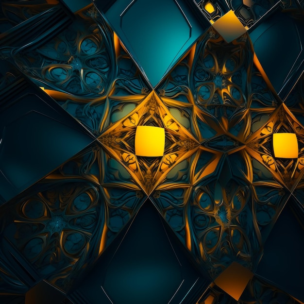 Gráficos de cubo geometria de luz formas 3D renderizadas fundo moderno abstrato Generative AI
