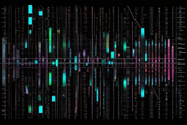 Gráficos de equalizador de música em fundo preto