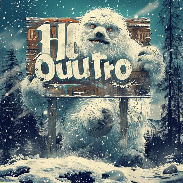 gráficos de inverno com urso polar