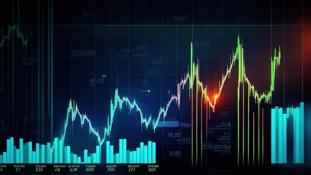 Gráficos de mercado com gráfico financeiro