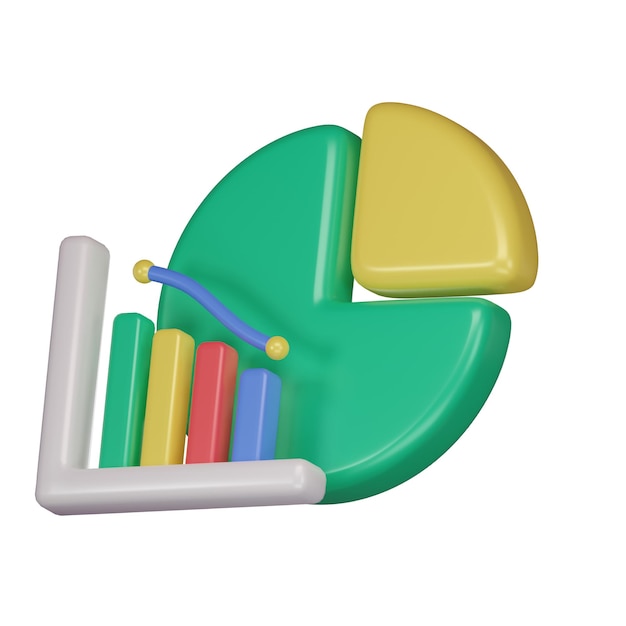 Gráficos e diagramas ícone 3D