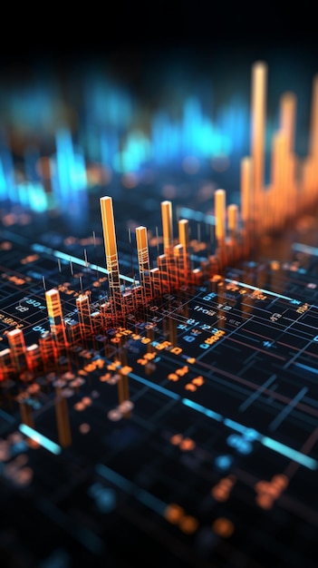 Gráficos financeiros técnicos formam um fundo abstrato enfatizando a tecnologia financeira moderna Vert