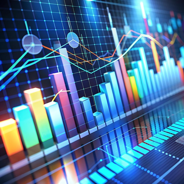 Foto gráficos financieros de fondo inversión financiera crecimiento de las existencias de negocios gráfico de existencias para las finanzas