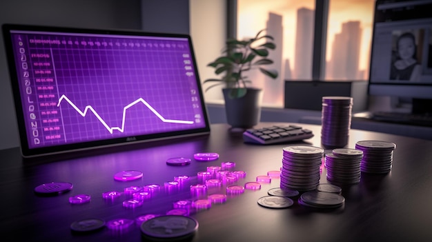 Los gráficos financieros en la mesa