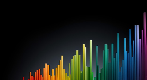 Gráficos de fondo abstractos coloridos, diagramas e indicadores de gráficos financieros digitales