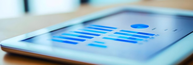 Gráficos y gráficos empresariales mostrados en una tableta digital