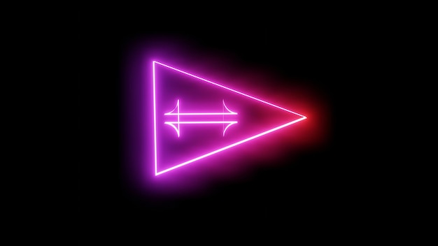 Gráficos de movimiento efectos abstractos brillantes de neón imagen sobre fondo negro