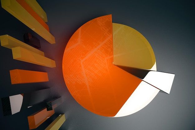 Gráficos de negocios naranja arriba