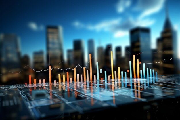 Gráficos que ilustran visualmente las tendencias del mercado de valores de las empresas