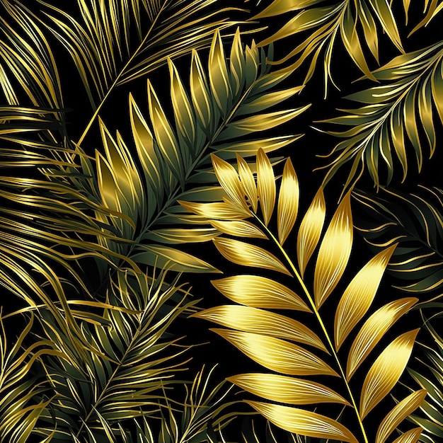 Gráficos vectoriales patrones de hojas doradas