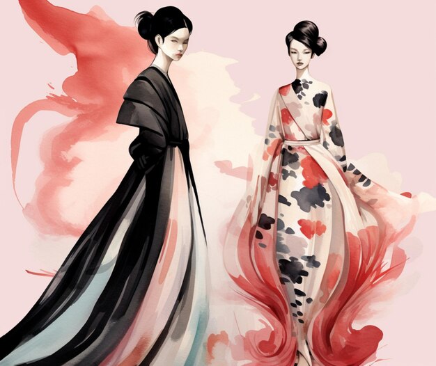 Grafische Illustrationen der High Fashion