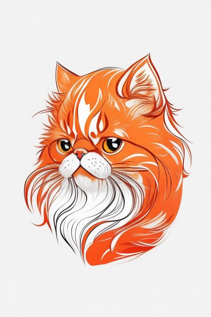 Grafische Logo-Illustration Kopfkatze AI-Bild