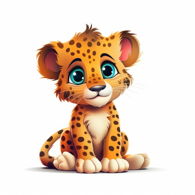 Grafisches Design im Cartoon-Stil Cute Leopard Clipart