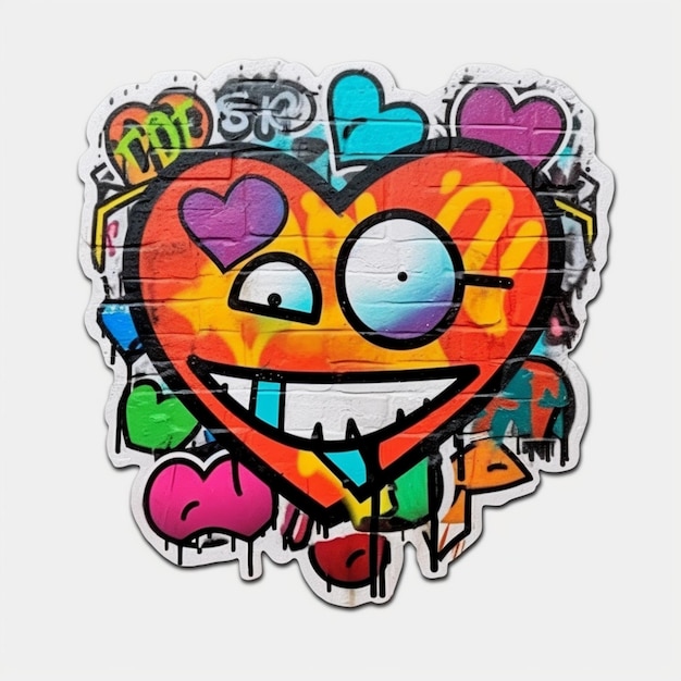 grafite de desenho animado colorido