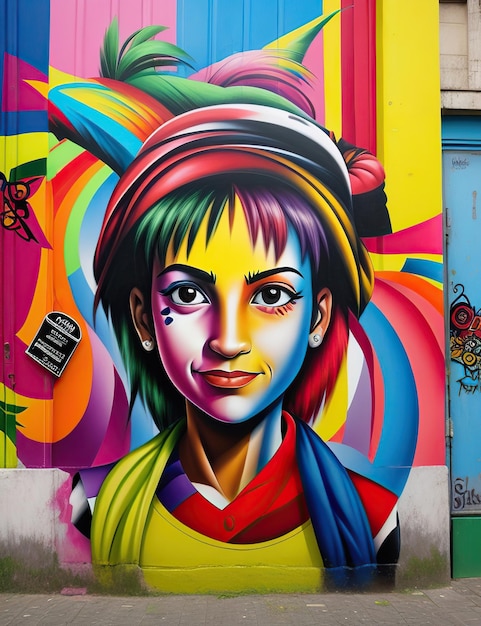 Grafite estilo Eduardo Kobra de uma criança