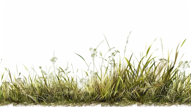 Foto grama crescendo em um campo com um fundo branco