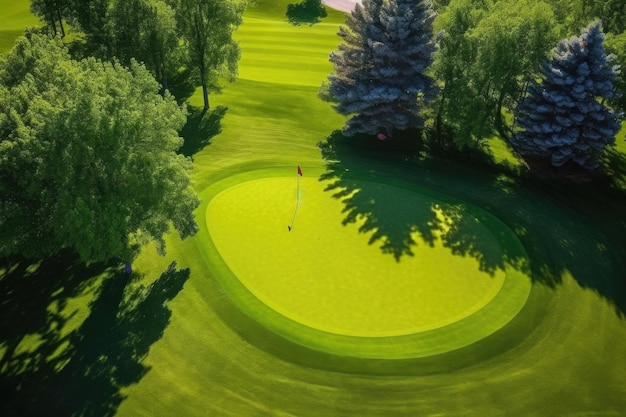 Grama curta de um putting green