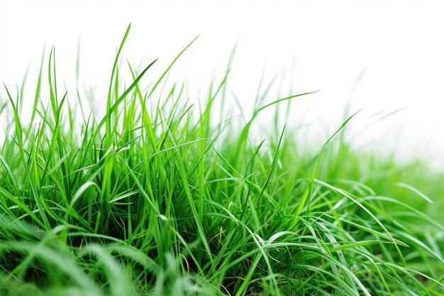 Foto grama verde isolada em fundo branco