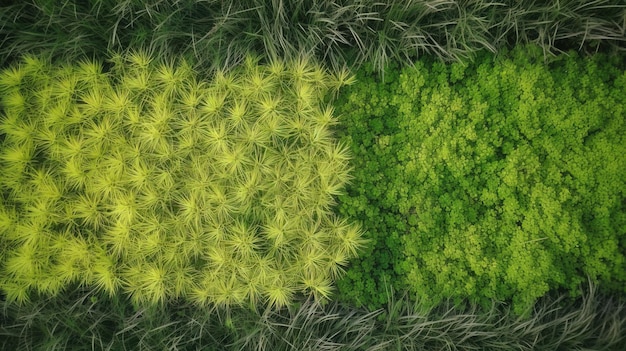 Grama verde, vista superior, textura de fundo, jardim em casa, gramado, campo esportivo, maquete de banner de cabeçalho com espaço de cópia gerado por IA