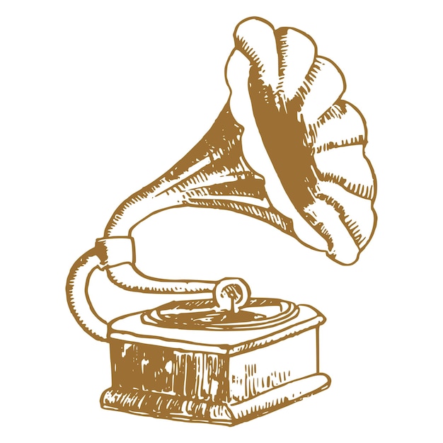 Grammophon png-Aufkleber Plattenspieler Illustration durchsichtiger Hintergrund