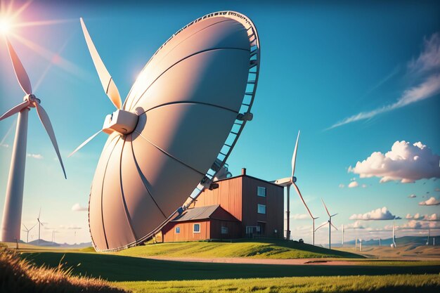 Gran aerogenerador de molino de viento es una nueva forma de energía limpia y poder de protección del medio ambiente