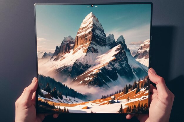 Gran altitud montaña pico nieve montaña pico fondo papel pintado ilustración naturaleza paisaje