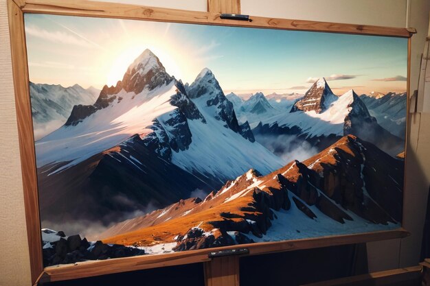 Gran altitud montaña pico nieve montaña pico fondo papel pintado ilustración naturaleza paisaje