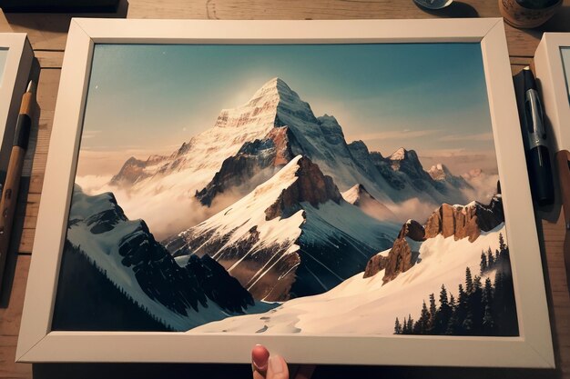 Gran altitud montaña pico nieve montaña pico fondo papel pintado ilustración naturaleza paisaje