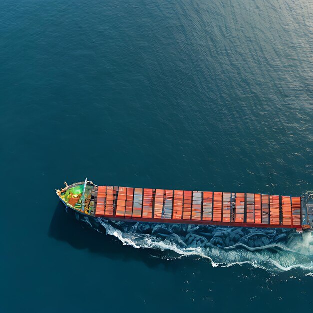 un gran barco con una tapa verde que dice "citación de envío" en el lado