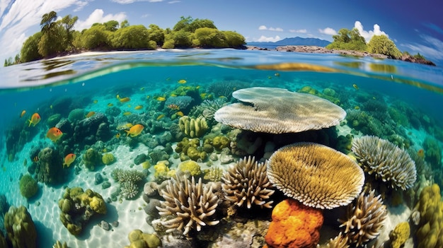 Foto gran barrera de coral de australia diversa vida marina vibrante creado con tecnología de ia generativa