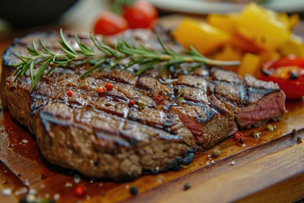 Foto gran bistec en el restaurante.