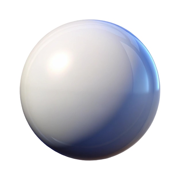 una gran bola blanca 3D con un fondo azul y blanco