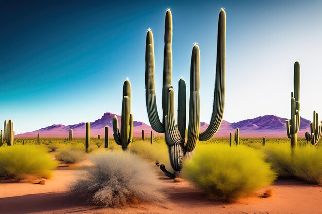 Un gran cactus saguaro