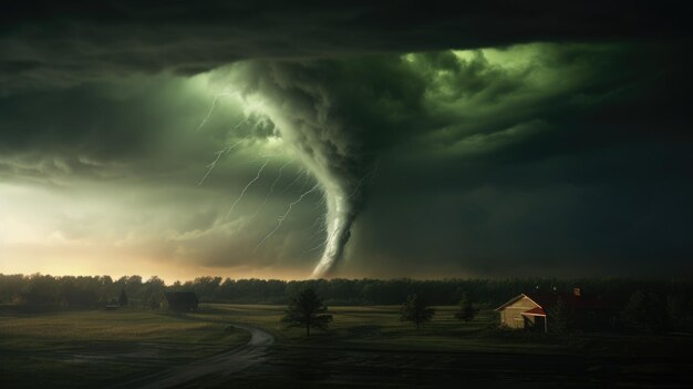 Foto un gran callejón de tornados