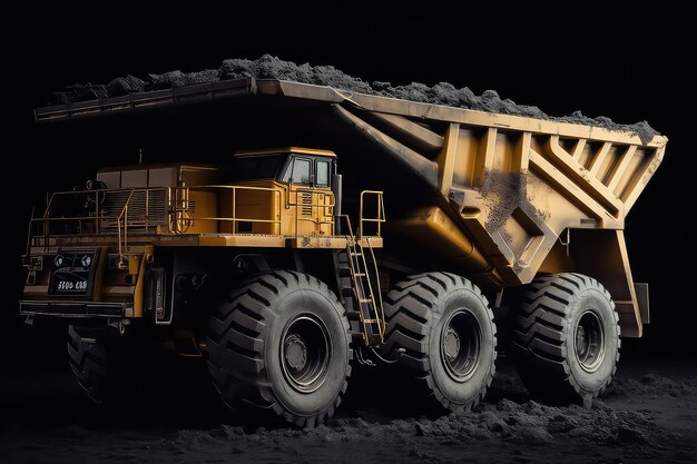 gran camión de minería amarillo para la antracita de carbón