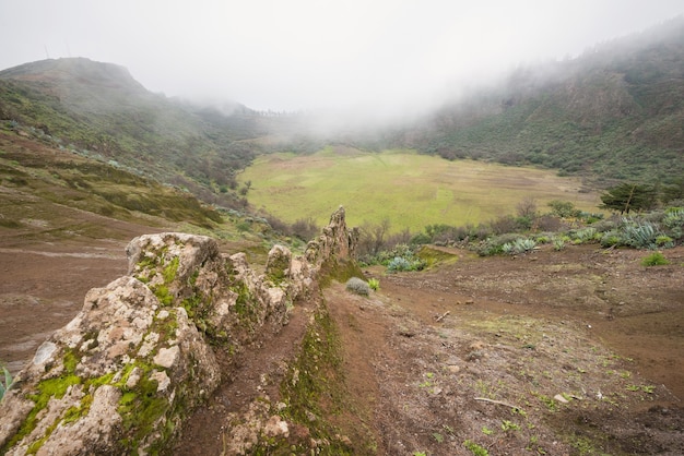 Gran Canaria paisagem, cratera vulcânica, caldeira de los Marteles, Ilhas Canárias, Espanha.